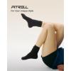 imageFITRELL Slouch Crew Socks for Women Presewn Slouch Look Soft Cotton Mid Calf Retro Cute Socks 3 Pairs Cant StraightenBlack