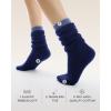 imageFITRELL Slouch Crew Socks for Women Presewn Slouch Look Soft Cotton Mid Calf Retro Cute Socks 3 Pairs Cant StraightenGrey Whiteblack Greynavy Blue