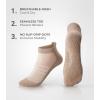 imageFITRELL Pilates Socks for Women Ankle Yoga Non Slip Grip Socks for Barre Hospital Gym 5 PairsDark Brownbrownlight Brownkhakibeige