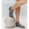 imageFITRELL Pilates Socks for Women Ankle Yoga Non Slip Grip Socks for Barre Hospital Gym 5 PairsGrey2black2white