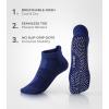 imageFITRELL Pilates Socks for Women Ankle Yoga Non Slip Grip Socks for Barre Hospital Gym 5 PairsNavy Bluegreygreenblueblack