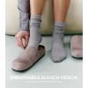 imageFITRELL Womens Soft Bamboo Rayon Dress Socks Thin Breathable Calf Crew Scrunch Socks for Casual Trouser 5 PairsBlackGreyKhakiCreamWhite