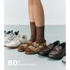imageFITRELL Womens Soft Bamboo Rayon Dress Socks Thin Breathable Calf Crew Scrunch Socks for Casual Trouser 5 PairsBrownDark BrownKhakiCreamWhite