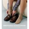 imageFITRELL Womens Soft Bamboo Rayon Dress Socks Thin Breathable Calf Crew Scrunch Socks for Casual Trouser 5 PairsBrownDark BrownKhakiCreamWhite