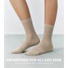imageFITRELL Womens Soft Bamboo Rayon Dress Socks Thin Breathable Calf Crew Scrunch Socks for Casual Trouser 5 PairsBrownDark BrownKhakiCreamWhite