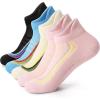 imageFITRELL Pilates Socks for Women Ankle Yoga Non Slip Grip Socks for Barre Hospital Gym 5 PairsPinkneon Blackbluepinkbeige