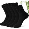 imageFITRELL Womens Soft Bamboo Rayon Dress Socks Thin Breathable Calf Crew Scrunch Socks for Casual Trouser 5 PairsBlack5