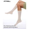 imageFITRELL Slouch Socks for Women 3 Pairs Soft Cotton Knee High Scrunch Tube Boot SocksDark Brownkhakilight Brown