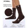 imageFITRELL Slouch Socks for Women 3 Pairs Soft Cotton Knee High Scrunch Tube Boot SocksDark Brownkhakilight Brown