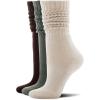 imageFITRELL Slouch Socks for Women 3 Pairs Soft Cotton Knee High Scrunch Tube Boot SocksOlive Greendark Brownkhaki