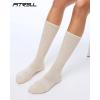 imageFITRELL Slouch Socks for Women 3 Pairs Soft Cotton Knee High Scrunch Tube Boot SocksOlive Greendark Brownkhaki