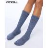 imageFITRELL Slouch Socks for Women 3 Pairs Soft Cotton Knee High Scrunch Tube Boot SocksPinkbluebrown